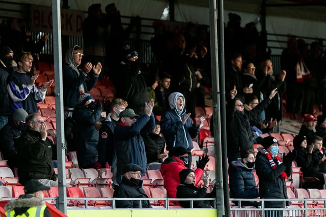Crawley Town fans in good voice