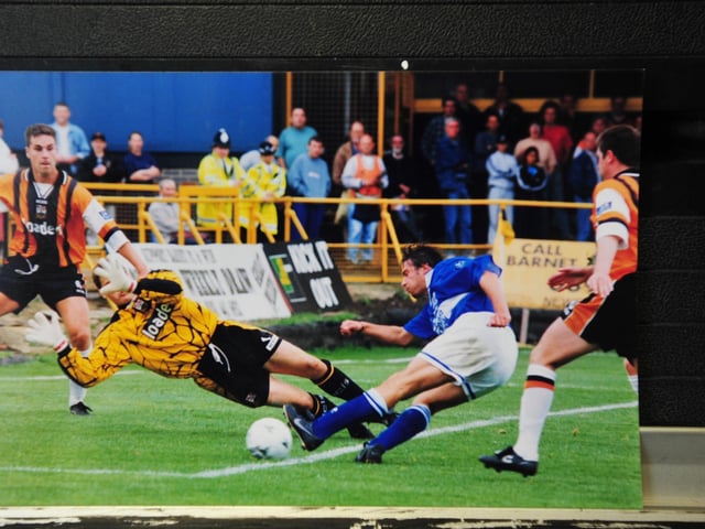9-1 v Barnet (away), Division Three, 1998. What a day! Giuliano Grazioli scored five times against a side managed by former Posh men John Still and Mick Halsall. Matthew Etherington, with a screamer, and Dean Hooper scored their first Posh goals and Jimmy Quinn netted twice. Posh even scored the Barnet goal through Mick Bodley. Barnet had two players sent off.