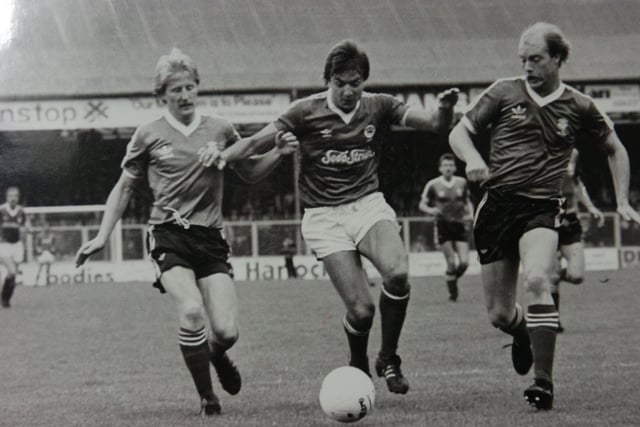 7-1 v Aldershot (home), Division Four, 1981. Aldershot scored first before they were blitzed by goals from Steve Massey (2, pictured), Dave Syrett (2), Micky Gynn, Robbie Cooke and Tony Smith.