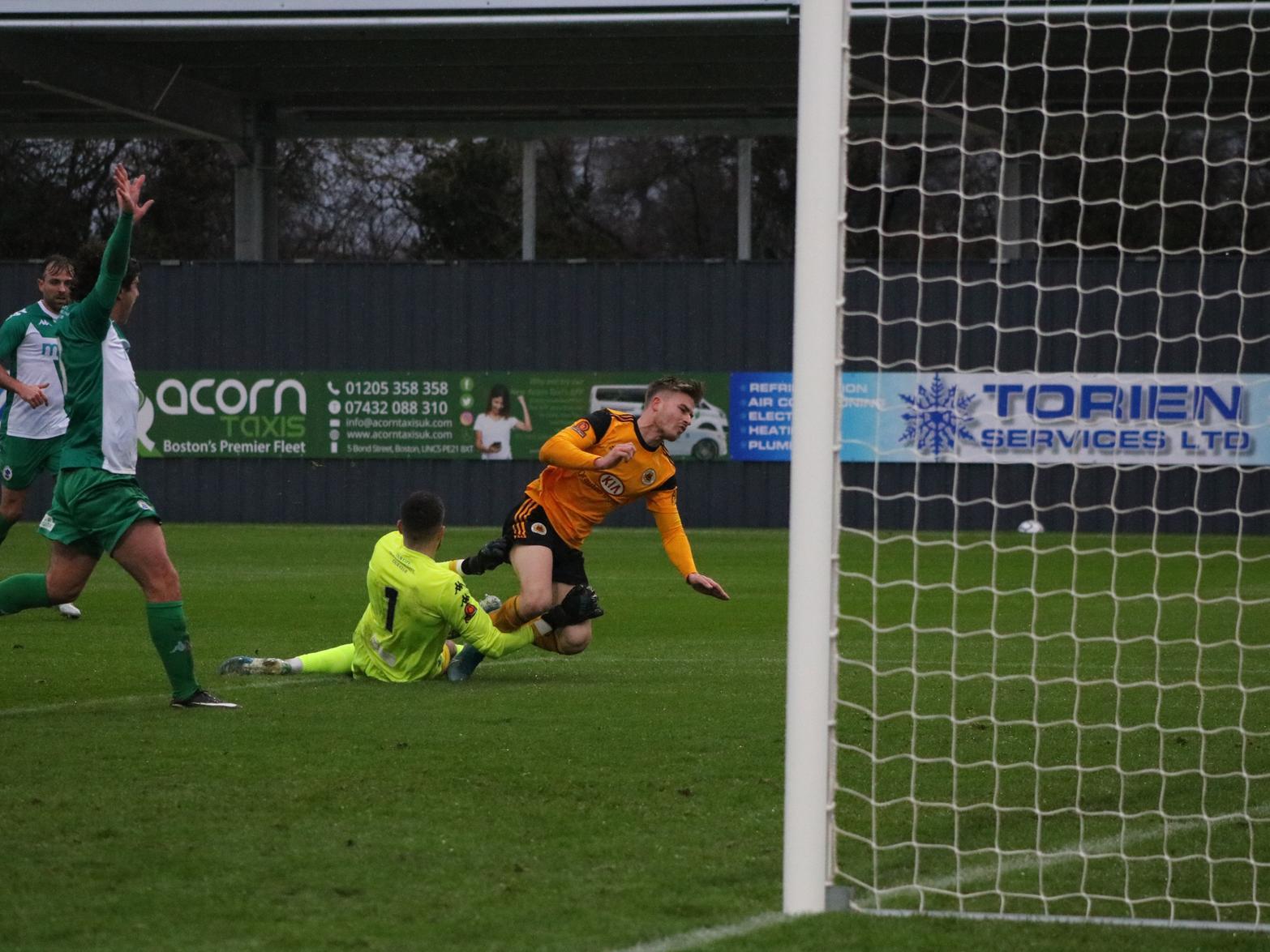 United v Chester match action. Photo: Oliver Atkin