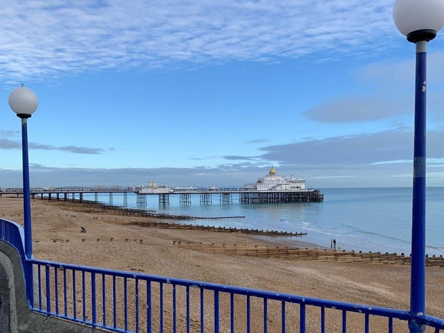 Eastbourne Pier from the Bandstand, taken by Peter Dow with an iPhone XR. SUS-201215-114242001
