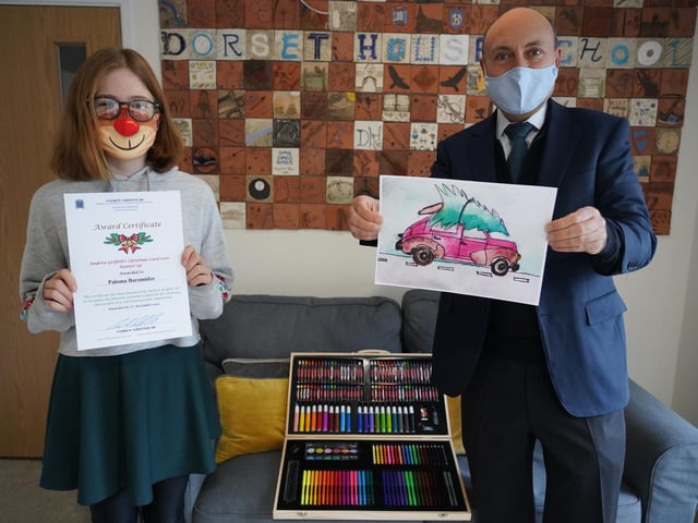 Andrew Griffith with Paloma at Dorset House School.