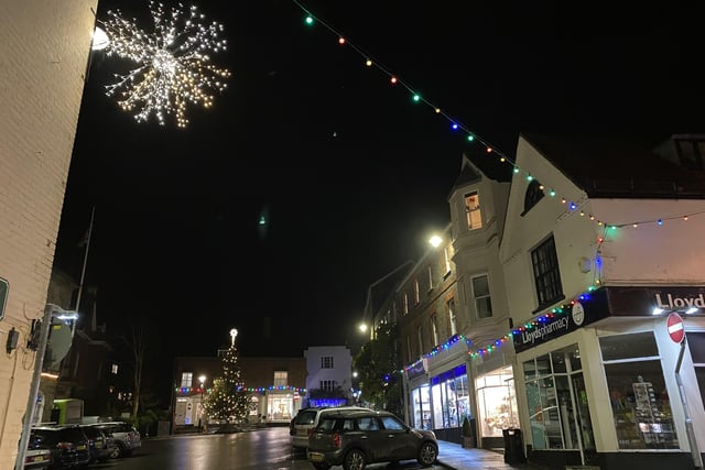 Christmas lights in Petworth town centre. Photo: Harsha Desai SUS-201216-131714001