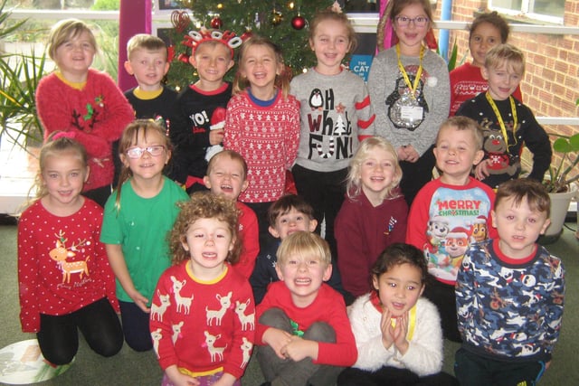 Globe Primary Academy, Lancing, Owls class, Christmas jumper day.
