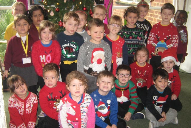 Globe Primary Academy, Lancing, Rabbits class, Christmas jumper day.