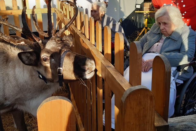Father Christmas and his reindeer visit Rustington Hall