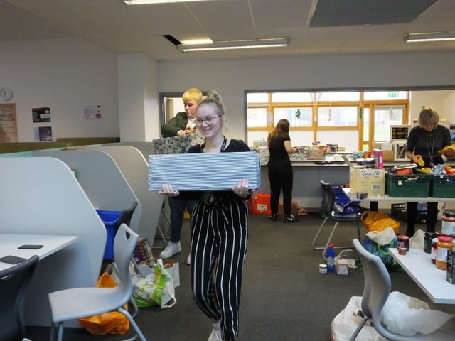 Students from Sir Robert Woodard Academy have prepared Christmas hampers