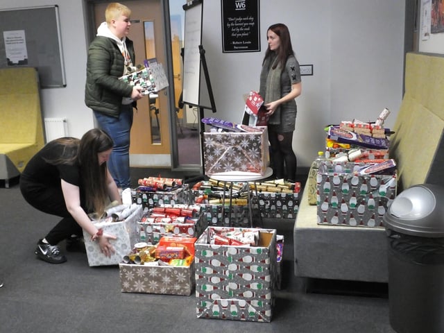 Students from Sir Robert Woodard Academy have prepared Christmas hampers