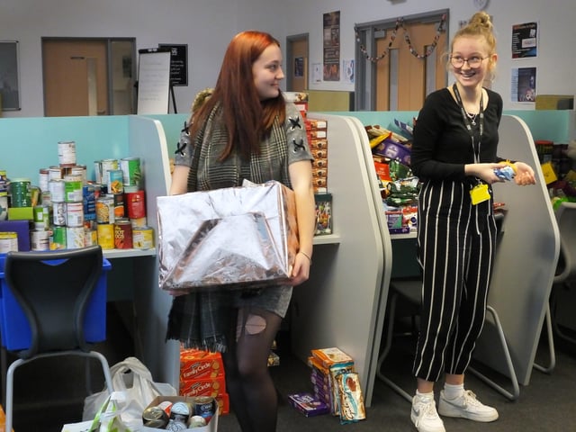 Students from Sir Robert Woodard Academy have prepared Christmas hampers