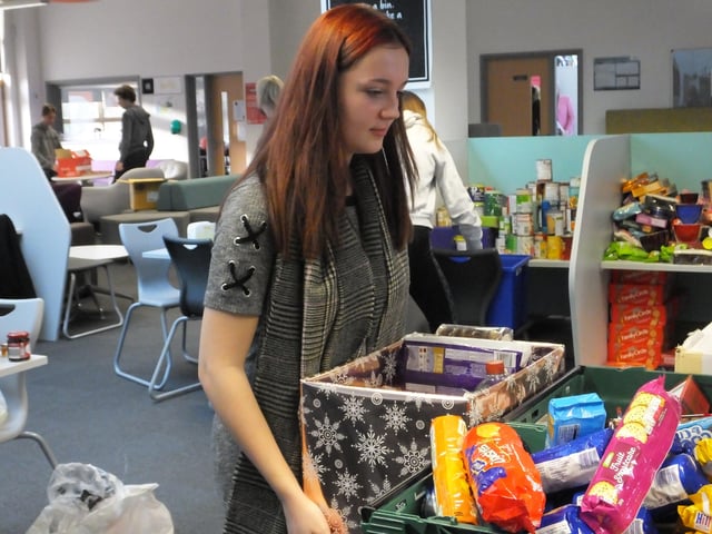 Students from Sir Robert Woodard Academy have prepared Christmas hampers