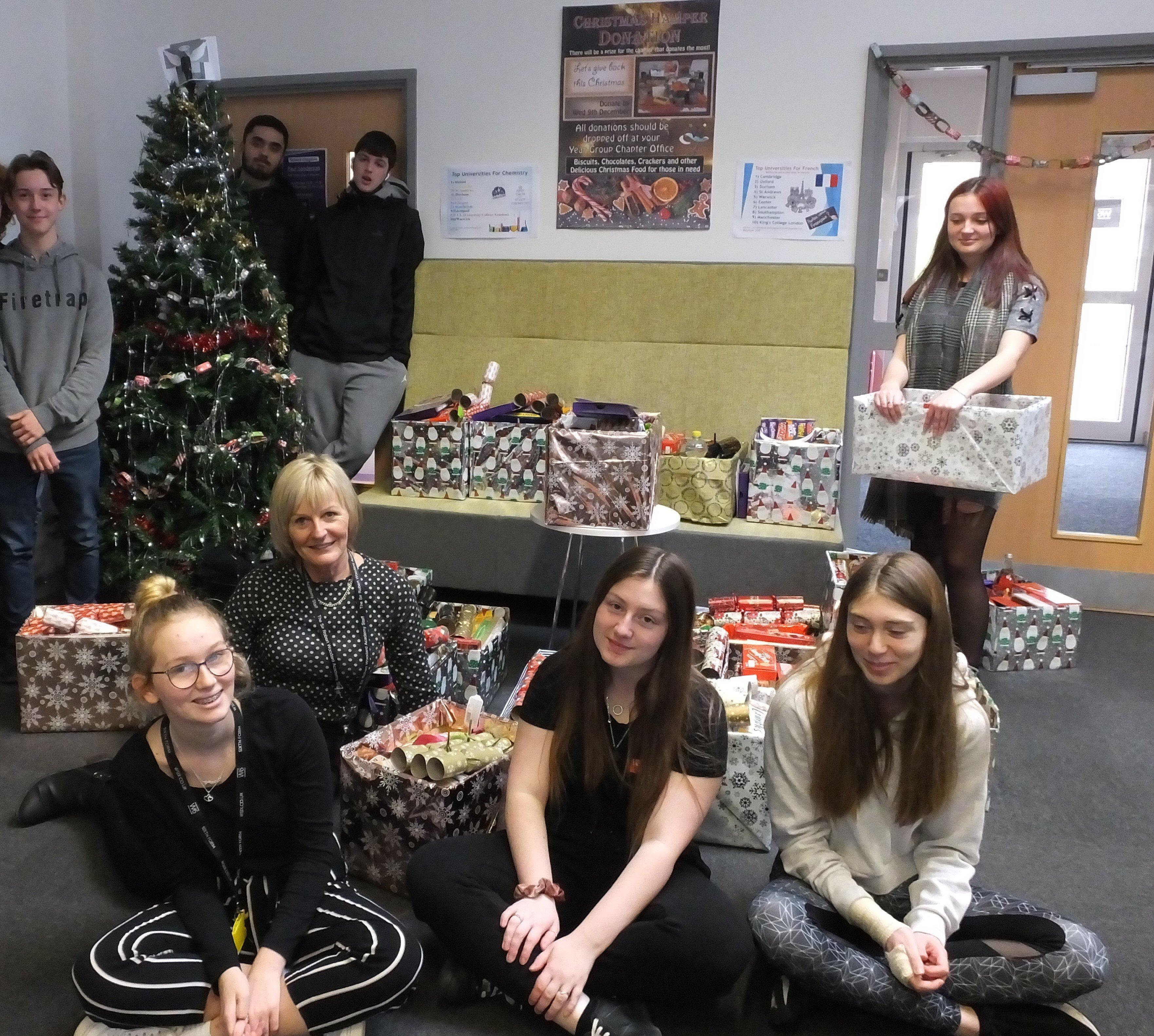 Students from Sir Robert Woodard Academy have prepared Christmas hampers