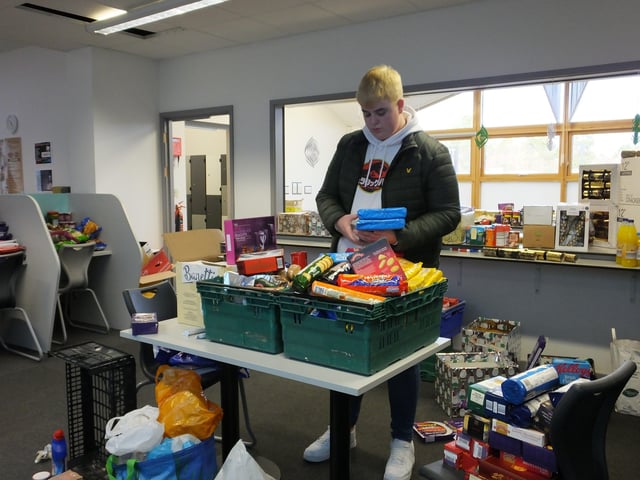 Students from Sir Robert Woodard Academy have prepared Christmas hampers