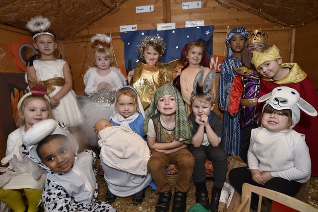 Reception pupils take part in their virtual nativity play.