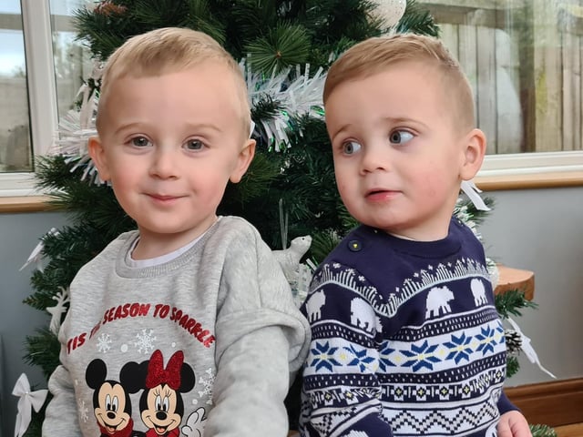 Marley, 2 years old, with Grayson, 1 years old