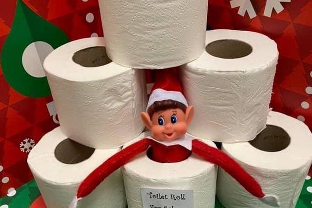 This elf clearly realises how much value there is in toilet roll. Thank you to Bev Faulks, from Chichester, for this.