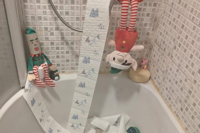 The elves at Dawnie Dee Frances Foordy's Littlehampton home have caused quite a mess in the bath...