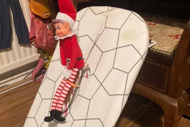 The elf at the Chichester home of Hilary Brookes clearly likes an adrenalin rush.