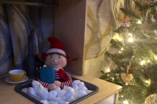 The elf at Leah Gregory's Chichester home decided it needed a wash.