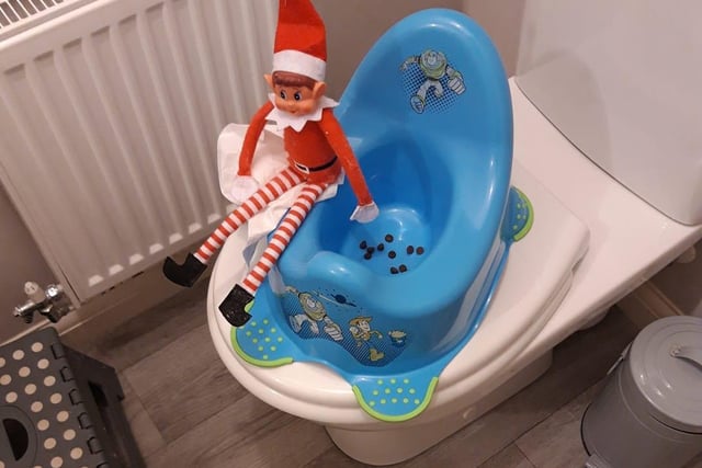 At least this elf knows how to use the potty....thank you to Marisa Tow, from Chichester, for this picture.