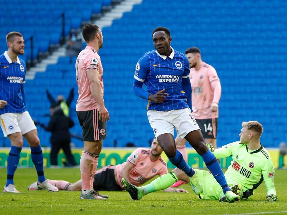 Danny Welbeck celebrates his equaliser against Sheffield United