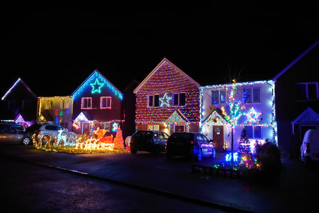 Simon Barden's lights in Abingworth Crescent, Thakeham