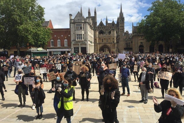 June: Scores of residents gathered in Cathedral Square to show their support for racial equality with the Black Lives Matter protests