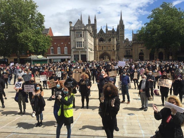 June: Scores of residents gathered in Cathedral Square to show their support for racial equality with the Black Lives Matter protests