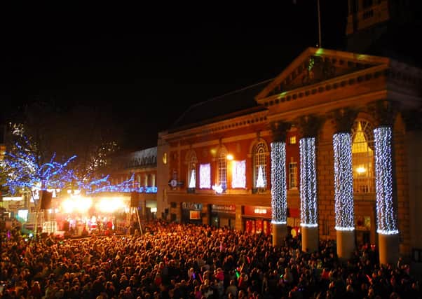 Christmas lights switch-on in Peterborough in 2009.