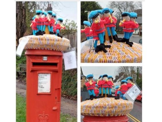 Members of the group have created Christmas postbox toppers, and '12 days of Christmas' toppers