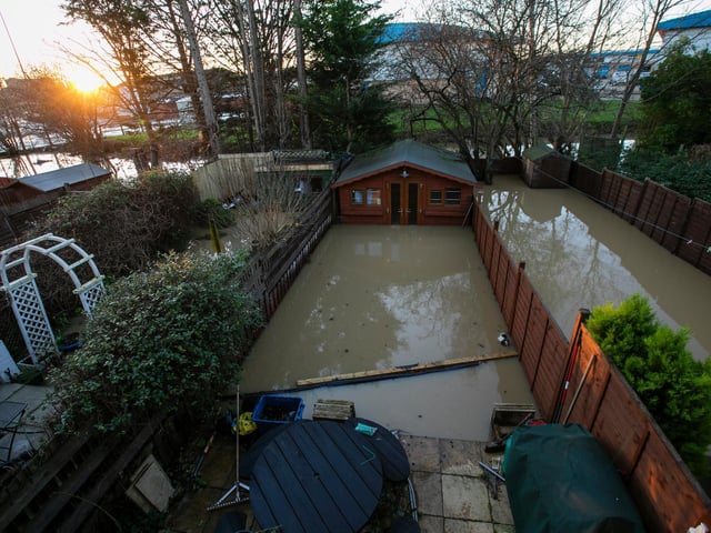The area of St James, Northampton has been badly affected by the flooding. Photo: Leila Coker.