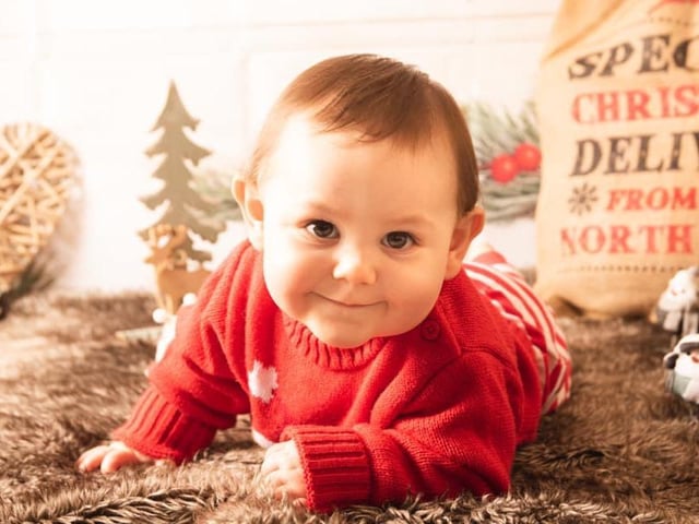 Freddie Hodgkins, aged 10 months.