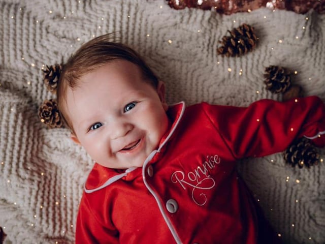 Ronnie George Robert Lynes, aged four months. Born on August 15 2020.