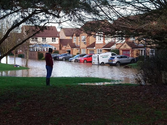 A resident looks over the area