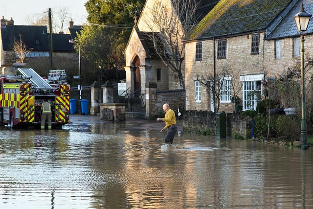 Firefighters in Geddington today