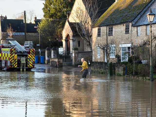 Firefighters in Geddington today