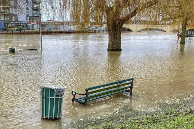 High water levels on Peterborough's Embankment. Picture: Toby Wood