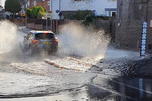 Flooding in Westcourt Drive, Bexhill. Photo by Sean Cassidy
