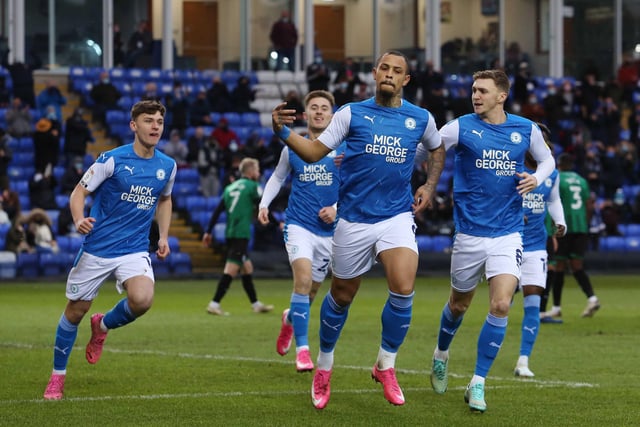 GOALS: Ivan Toney only played 11 of the 38 Posh matches of 2020 and yet he is still the club’s second-highest scorer in 2020 with 11 goals. The man bought to replace Toney, Jonson Clarke-Harris (pictured), has managed  a very creditable 12 goals in 20 appearances. Siriki Dembele (10) is the only other Posh player to reach double figures in the last 12 months. Posh scored 70 goals in those 38 matches and conceded 41. Darren Ferguson’s side scored an impressive 47 goals in 19 home matches. Remarkably 16 different players have scored for Posh in the 25 games of the current season. Only 13 different players scored for Posh in the 44 games of the shortened 2019-20 campaign. Top scorers 2020: 12 Clarke-Harris, 11 Toney, 10 Dembele, 8 Jack Taylor, 6 Sammie Szmodics, 4 Mo Eisa, 3 Dan Butler, Flynn Clarke, Joe Ward.
