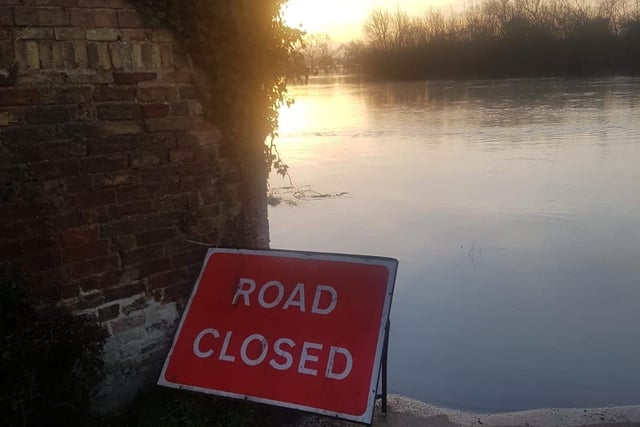 Cambridgeshire police tweeted this image and reiterated warnings for motorists to avaiod flooded roads in the county.