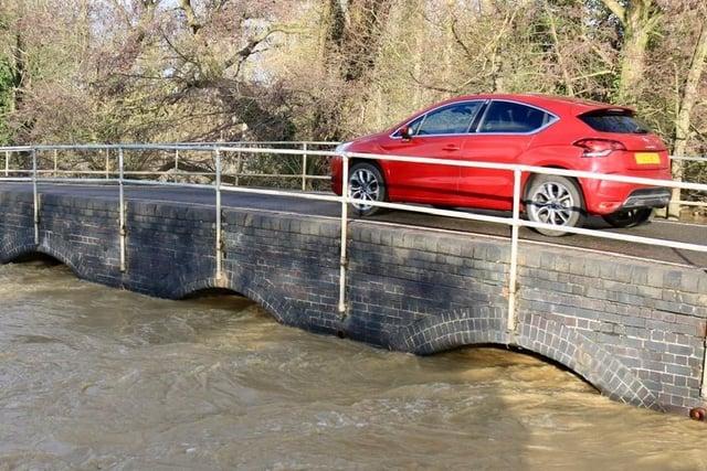 These pictures show how high the water levels were in Warkton