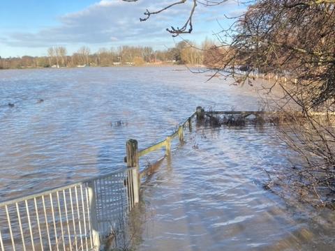 Another picture taken by Melanie Toon of the flooded fields opposite Wicksteed Park, Barton Road, on Christmas Eve