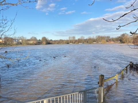 Melanie Toon took this picture of flooded fields opposite Wicksteed Park, Barton Road, on Christmas Eve
