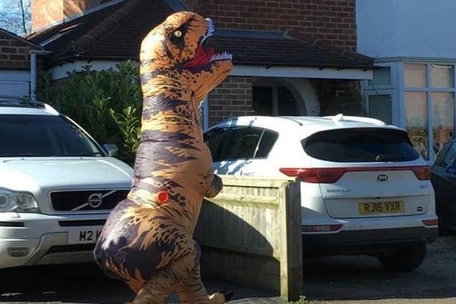 A Banbury woman took to dancing in a giant dinosaur costume to help people smiles during the Covid-19 lockdown in March. Gemma Whitton-Dews took requests from people as she posted videos of herself on Facebook dancing in her 7.5 foot tall dinosaur costume. The dinosaur costume now named 'G-Rex' first caught the attention of her neighbours after she wore it to personally deliver her Mother's Day gift and card to her own mother. Gemma said: "I knew in the current climate it would cheer people up so I thought why not. It’s all about community spirit at a time like this. I walked to my parents house on the Oxford Road to deliver my mum's card and pressie and that's when everyone first saw me. After seeing that Joe Wicks was doing a PE session in the morning, I thought I’d do my own in the costume." Gemma also started an online social media trend to help boost the spirits of people during these uncertain times, which she called Lip sync Lockdown. She said: "The lipsync was just a bit of fun for us all in lockdown.