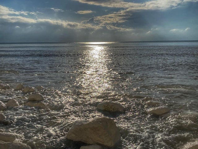 Melanie Wells sent in this shot of the sea at Birling Gap on a chilly winter's afternoon. "Loved the warmth bouncing off the chalky cream cliff face, the sun fairly low in the sky and perfect alignment between the sun, the shimmer on the sea and the chalk masses on the beach.  It was so relaxing and peaceful today. Taken with my iPhone 11 Pro Max," she said. SUS-201230-101135001