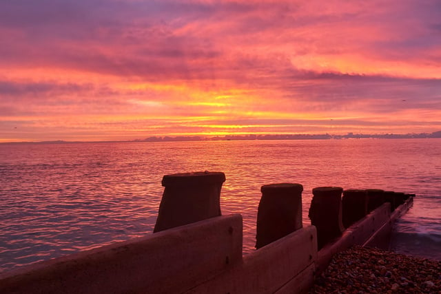 Tara White took this sunrise over Eastbourne beach back in October. SUS-201230-102910001