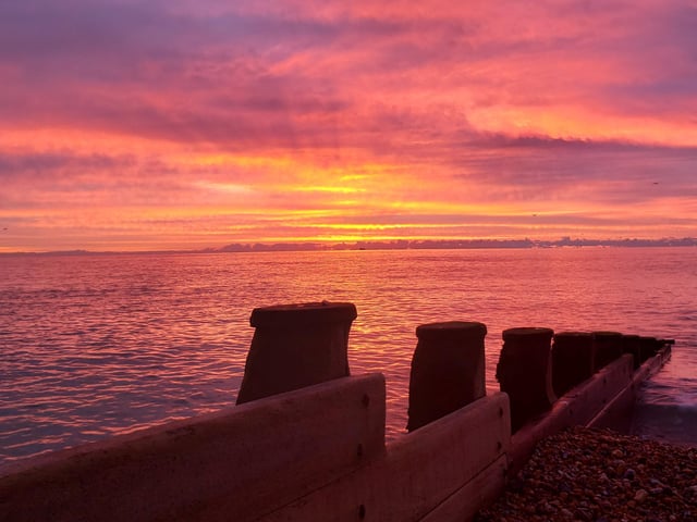 Tara White took this sunrise over Eastbourne beach back in October. SUS-201230-102910001