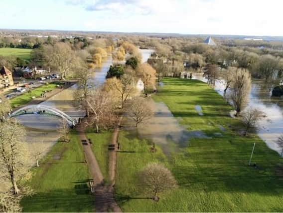 Flooding along the River Great Ouse (Picture by Daran Snoxell, fromSkyCam Solutions)