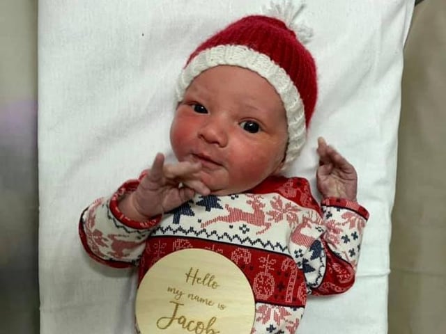 Jacob Whitney was born at 2.38am on Christmas Day, weighing 7.11lbs.
