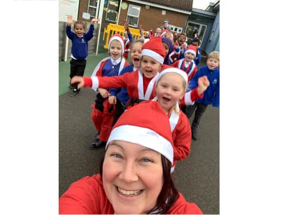 Eastfield Academy pupils and staff were delighted to be part of the Santa Run. Photo: David Ross Education Trust