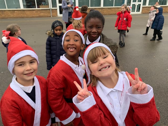 Kings Heath Primary School pupils couldn't wait to get going. Photo: David Ross Education Trust
